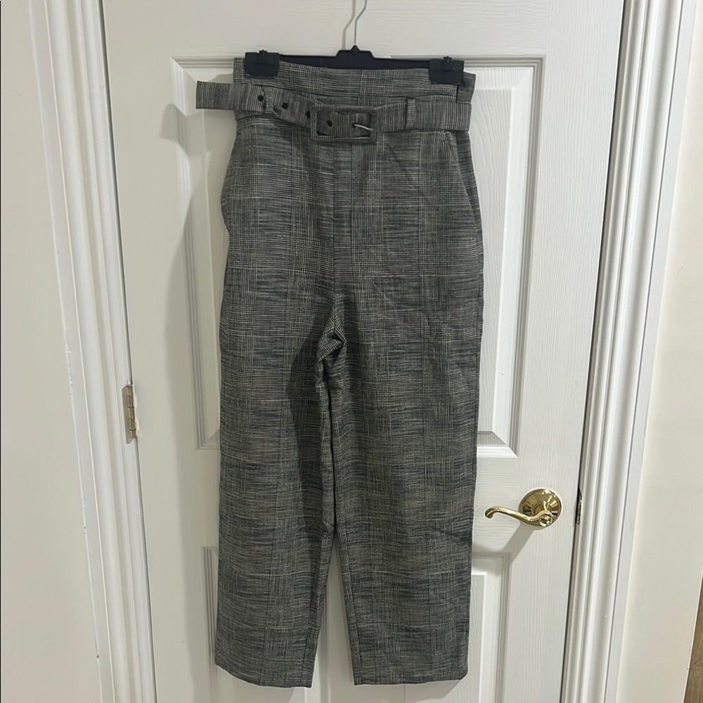 Zara Women's Black and Gray Plaid Pantsuit